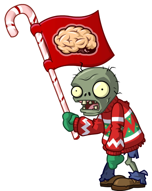 Рождественский зомби с флагом (Christmas zombie with a flag) | PvZ 2