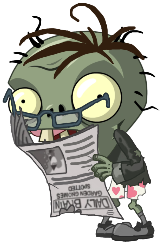 Мозговитый зомби с газетой (Brainz zombie with newspaper) | PvZ 2
