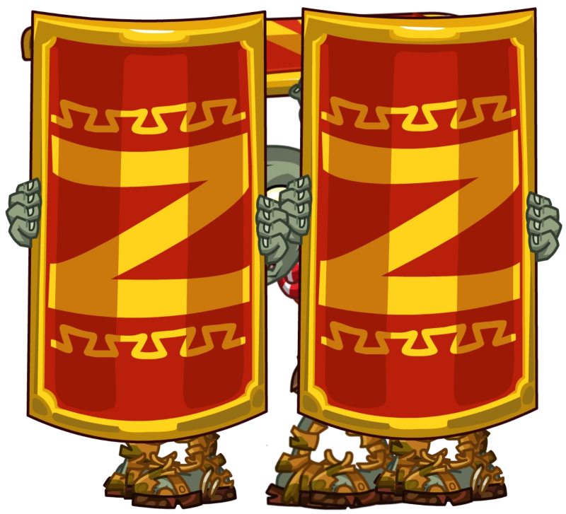 Трое римских зомби со щитом (Three Roman Zombie Shield) | PvZ 2